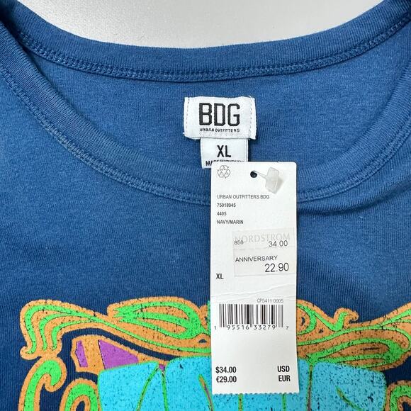 BDG Love Generation Baby Cotton Graphic T-shirt In Royal Blue Mushroom - Picture 6 of 8